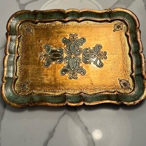 Vintage Handmade Painted Florentine Serving Tray